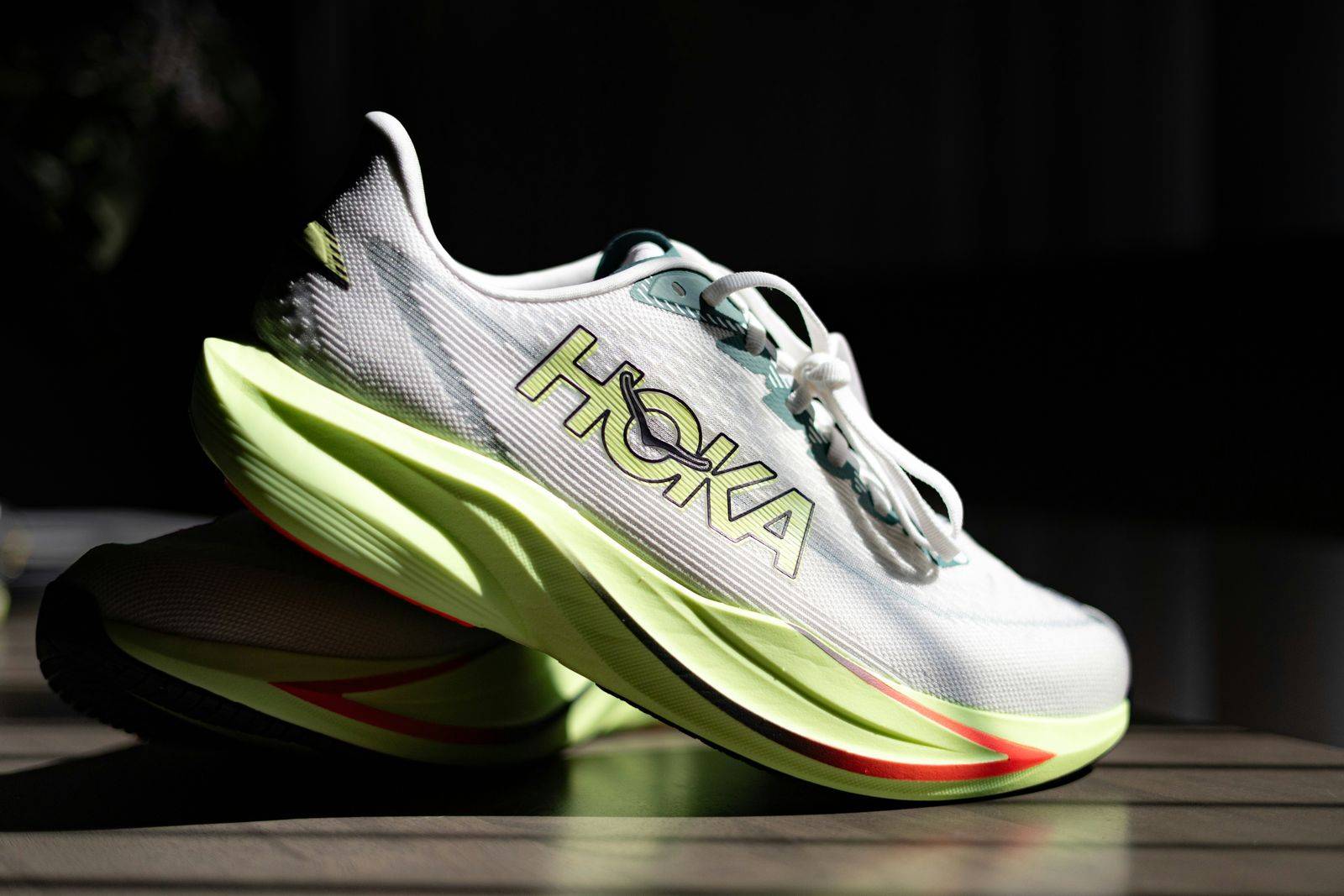 A HOKA running shoe