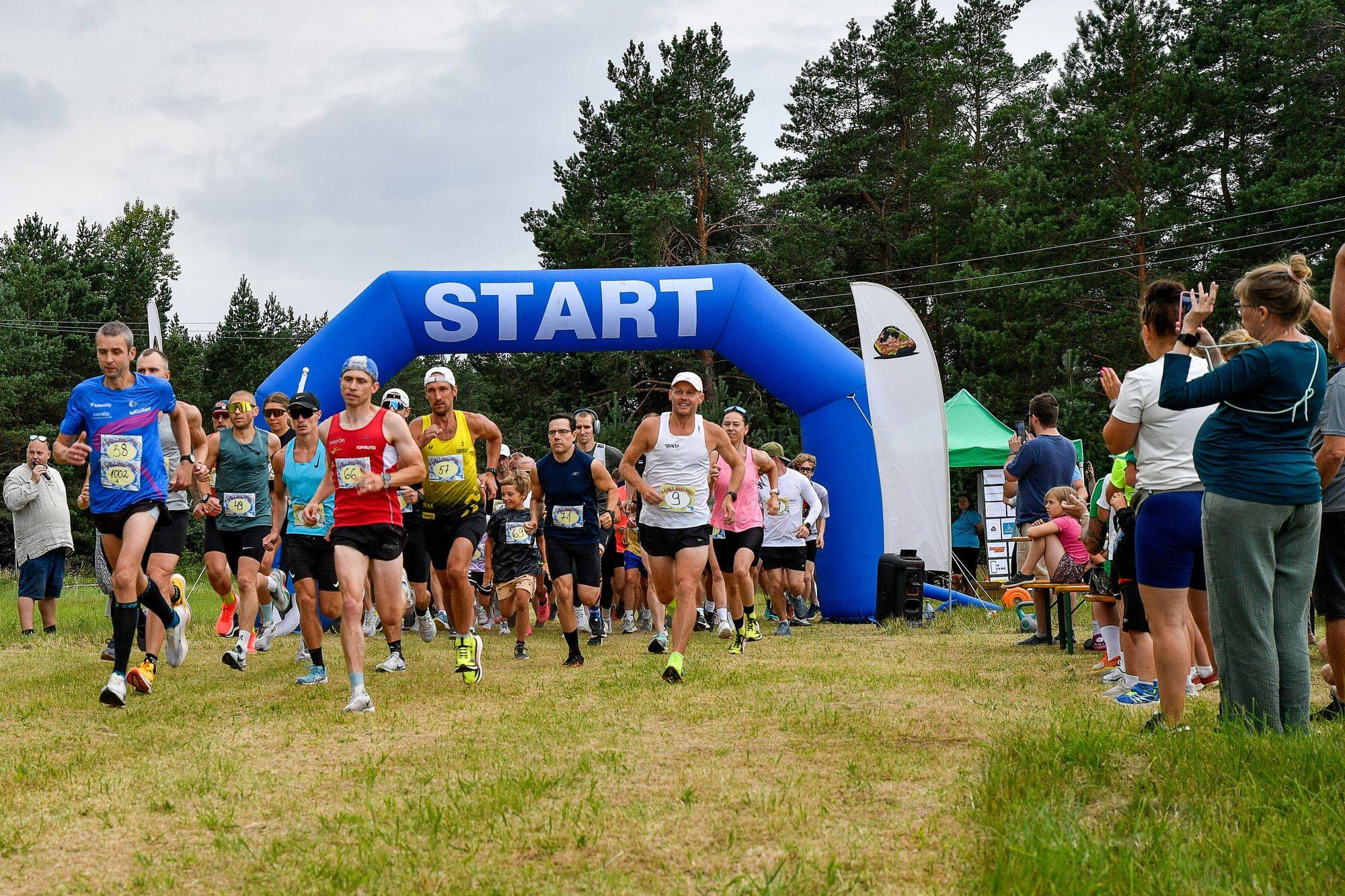 Runners at a race start line